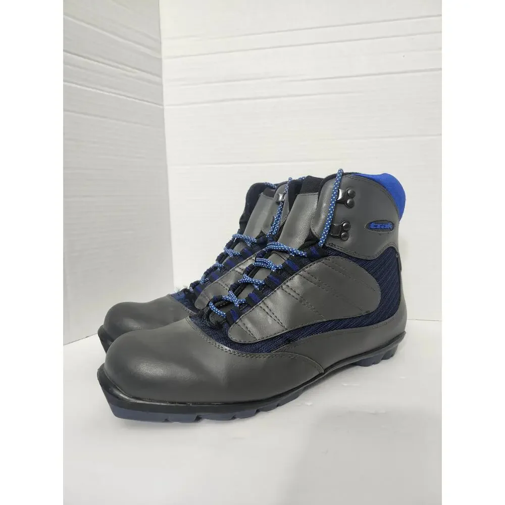 Trak NNN Cross Country Ski Boots Vintage Grey Blue Men's Size 12 Nordic Shoes